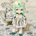 1/12ドール　フリルミニワンピース(ストライプ④)