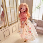 アプリコット　シフォンペプラムトップス　