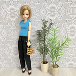 ブルー　※ ピュアニーモ2サイズ　※  バッグオープン　キャミ　　ニット　トップス　ピュアニーモ　ドール　