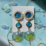 🧜‍♀️mermaid gem ピアス・イヤリング(ブルー)🫧