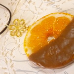 *限定**New*皮ネックレス(チョコスライスオレンジ)*花大*