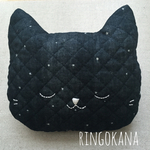 ★再販★ 子乗せ自転車 フェイスガードクッション ＊ ブラックスター ねこ ＊