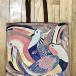 ハンドメイド ぺたんこBigトートバッグ 鳥柄 オオハシ