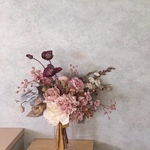 丸咲バラ＆シンビジウムの実物bouquet  □ニュアンスpink□ アーティフィシャルフラワー　ウェディングブーケ