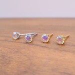 キュービックジルコニア ピアス(カラフル/4㎜)＠サージカルステンレス