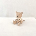 紅茶染め・おめかしキャット  ミニチュア 猫 / Miniature Cat (Tea dye) and Detachable collar 