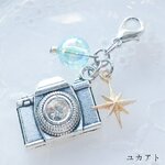 ライトブルー×カメラのミニチャーム