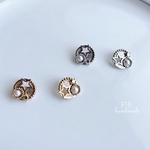 silver/gold×星ヴィンテージ風ボタン＊イヤリング