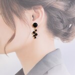 ＊たわわな黒い実のピアス＊ブラックオニキス＊サージカルステンレスピアス＊蝶バネ式イヤリング、ネジばね式イヤリングに変更可＊金属アレルギー対応　