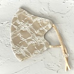 Msize ◆肌馴染みベージュと白レース　◆シルクで美肌　◆フィルター入り3層、立体構造　アジャスター付　◆オフィス　フォーマル 