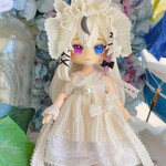 OB11 オビツ11服 白い月光 ドレス 髪飾り付き お嬢様 お姫様 可愛い ロリィタ ワンピース スカート