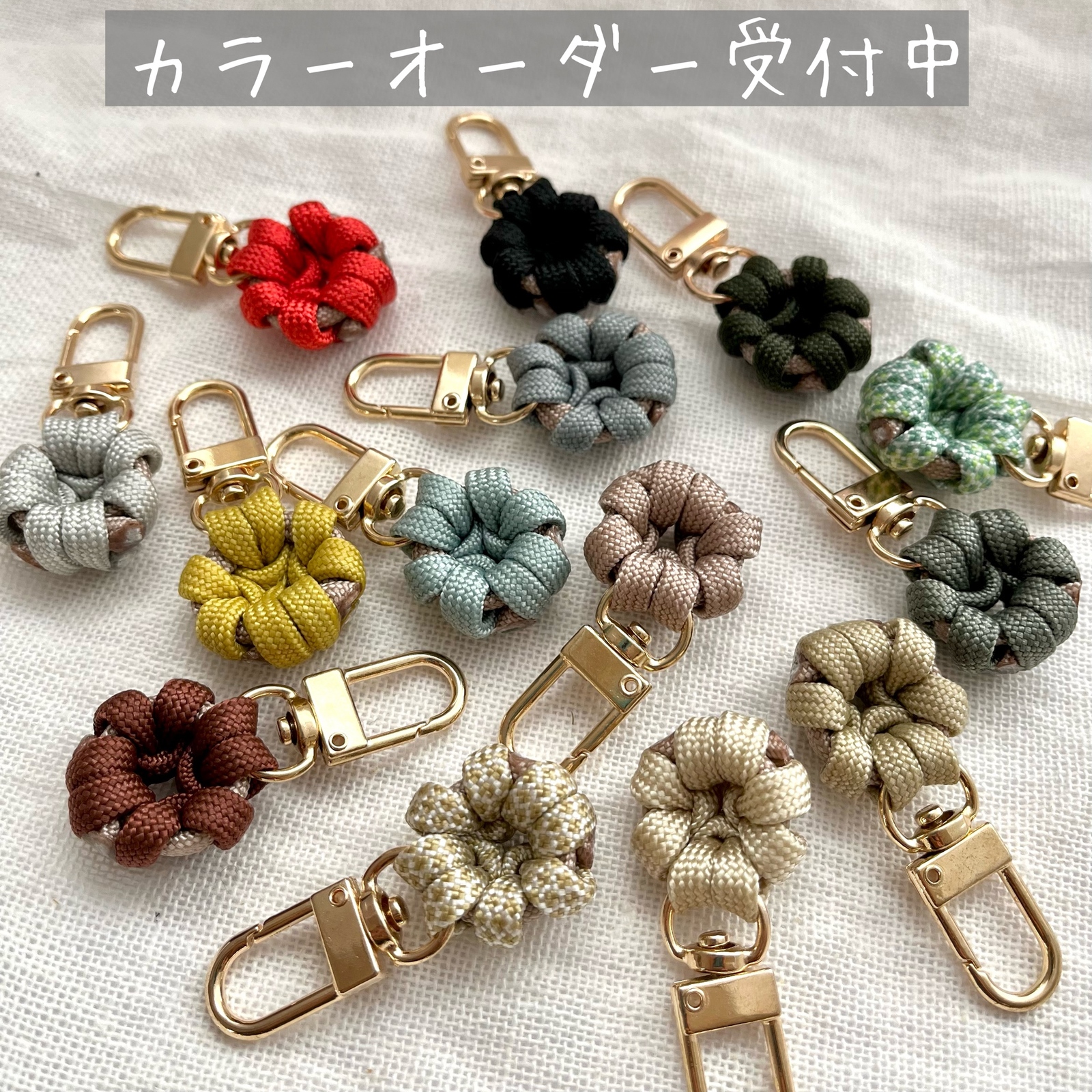 お花5つツートンスマホショルダーストラップパラコード