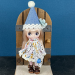 sale!〝プチブライス〟リバティ生地ワンピース（青）