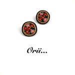 特集掲載/デニムサークル小花柄刺繍ピアス/イヤリング
