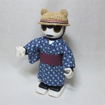 ロボホンの服　浴衣風　青系幾何学模様