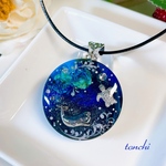 専用出品レジン 深い深い海 ネックレス シルバー
