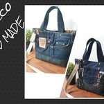 No.297【DENIM✖️PVC CLEAR TOTE BAG❤️】両面使えるデニムバッグ♪