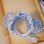 くまさんヘッドドレス🧸涼しげblue  つけ襟ケープ (小動物用マフラー、帽子) 