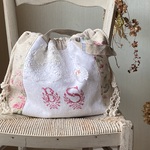 貴重アンティークリネン*刺繍*CABBAGES & ROSES*イニシャル刺繍*モノグラム*イギリス