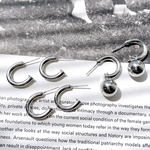 4pcs[17mm シルバー] 太さ2.5mm フープ ピアス シンプル m838