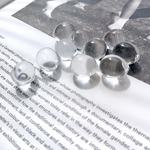 10pcs [18mm クリア] ビーズ 通し穴あり ちゅるん a498