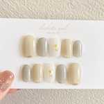 ドライフラワーお花くすみカラーネイル/付け爪/ジェル/ベリーショート/ブライダル/前撮り/結婚式