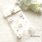 【限定1】♡whiteリボンとお花のスマホケースiPhone6.6ｓ対応