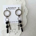 揺れるblack×silver大人style イヤリング ピアス