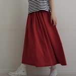 リネン100%マキシスカート 赤