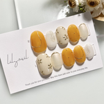 【サイズオーダー】フラワーネイル ミラー フレンチネイル オレンジ ニュアンスネイル ネイルチップ 振袖 袴 成人式 ブライダル ウェディング 結婚式