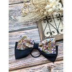 シフォン×インド刺繍　ビッグリボンヘアゴム