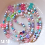 スマホストラップ💚💜🩷ビーズストラップ✨ショルダーストラップ🧸スマホショルダー🎀ネックストラップ⚪️ロングストラップ☺︎スマホ用タグ付☺︎Fancy☺︎ / MIMI.