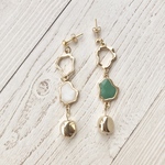 メルティフレーム🤍💚のピアス＆イヤリング／ノンホールピアス