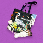 アオサギにお顔🦢🙂🌸🌼　　　　　　　　　　　　　　ecoトートバッグ