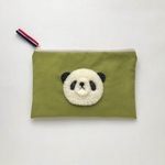 【新作】もふもふ　動物のお顔ポーチ(パンダ)