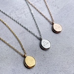 ネックレス　サージカルステンレス　アクセサリー　ステンレス　シンプルネックレス　ステンレスネックレス　ゴールド　コイン　ペンダント　金属アレルギー　プレゼント　コインネックレス　NAT-0405