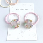 【241】もこもこお花畑のリース　ヘアゴム　パステル　レジン　花　子供　キッズ　ベビー