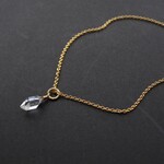 1粒 ダイヤモンドクォーツ ネックレス ゴールド　ハーキマーダイヤモンド