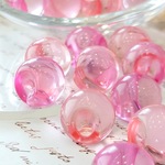 2color set【40個/14㍉】【ba-b-184】❁カラー鈴丸ビーズ❁チェリー×ピンク❁