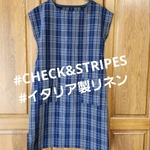 【C&Sイタリア製リネン】フレンチタイプ＊すぽんとかぶるだけ＊エプロンワンピース＊プルオーバー