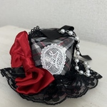 ♥️♦️夏休みSale♦️♥️☕️💜♠️ゴスロリAliceハット♣️💜☕️ 穴ありハット　リボン装着　ペット用ハット　猫ハット　犬ハット