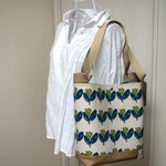 トンネルトート ☆ りんどう グリーン × 帆布 ベージュ 