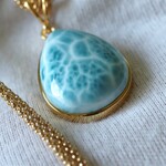 ラリマー２０　S925GP＆ステンレスチェーンネックレス❀