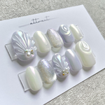 No.226  ネイルチップ　夏ネイル　マーメイドネイル　うるうるネイル　ニュアンス