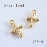 245-G   k16gp クロスチャーム   petit drop cross   4個