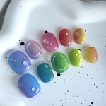 虹色水滴ネイル🌈 【ネイルチップ】 カラフル レインボー ぷっくり うねうね グラデーション 夏ネイル 春ネイル 推しネイル 個性派