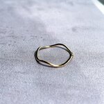 【15号】指輪　リング　サージカルステンレス　金属アレルギー対応　金属アレルギー　つけっぱなし　SUS316L　ペアリング　おそろい　ファランジリング　ピンキーリング　波　ウェーブ　NAT-0412