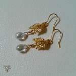 リーフとしずくのピアス(イヤリング)