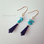 turquoise × black drop crystal
