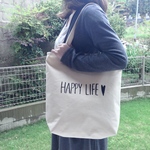 HAPPY LIFE ロングLサイズ ロゴトートバッグ